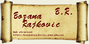 Božana Rajković vizit kartica